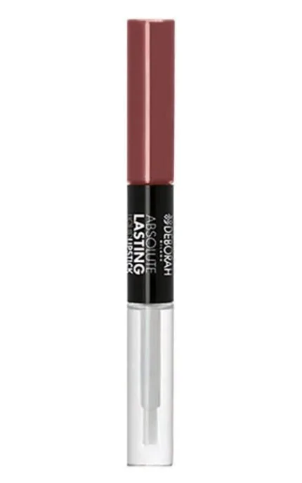 Губна помада-бальзам для губ 2 в 1 Deborah Absolute Lasting Luquid стійка 03 Mauve Nude