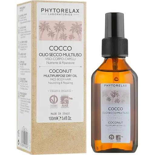 Олія-еліксир Phytorelax Vegan&Organic Coconut для обличчя, тіла та рук 100 мл (6022227)
