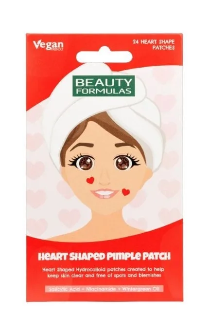 Гідроколоїдні патчі у формі серця Beauty Formulas для корекції недосконалостей шкіри 24 шт