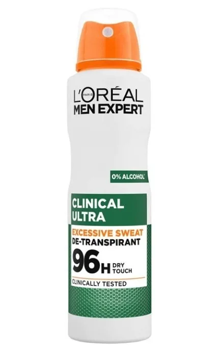 Дезодорант-антиперспірант L'Oreal Paris Men Expert Clinical Ultra захист від поту до 96 годин 150 мл
