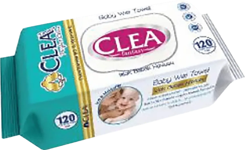 Clea BABY дитячі вологі серветки з клапаном, 120 шт