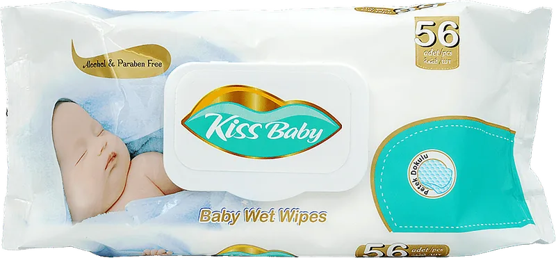 Kiss Baby вологі дитячі серветки з клапаном, 56 шт