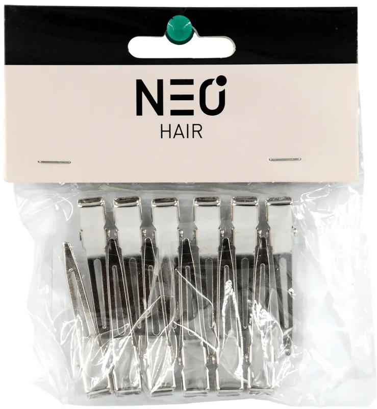Набір затискачів NEO hair для укладання волосся металеві срібні 12 шт