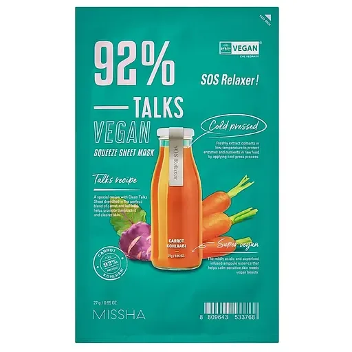 Тканина маска Missha Talk Vegan Squeeze Sos Relaxer 27 г