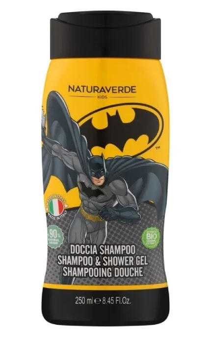 Дитячий гель для душу і шампунь Naturaverde Batman Shampoo & Shower Gel з органічним екстрактом зеленого чаю 250 мл