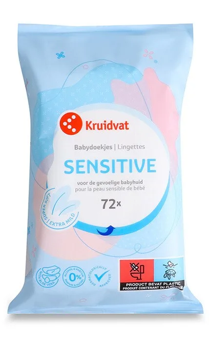 Дитячі серветки вологі Kruidvat Sensitive 72 шт