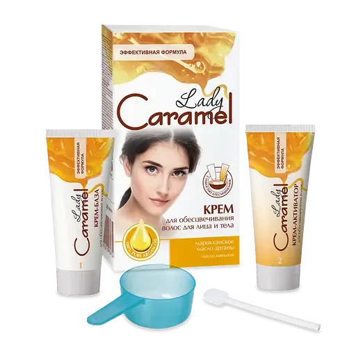Крем для знебарвлення волосся на обличчі та тілі Lady Caramel, 100 мл (2x50 мл)