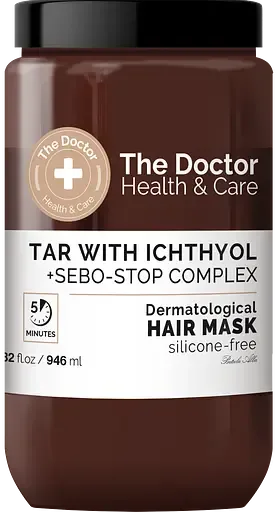 Маска для волосся The Doctor Health & Care Tar With Ichthyol + Sebo-Stop Complex Dermatological hair mask, 946 мл