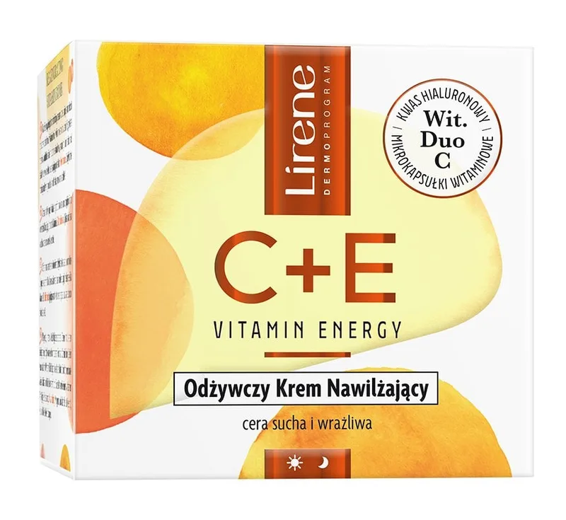 Крем для обличчя Lirene Vitamin Energy C+E поживний глибоко зволожуючий 50 мл