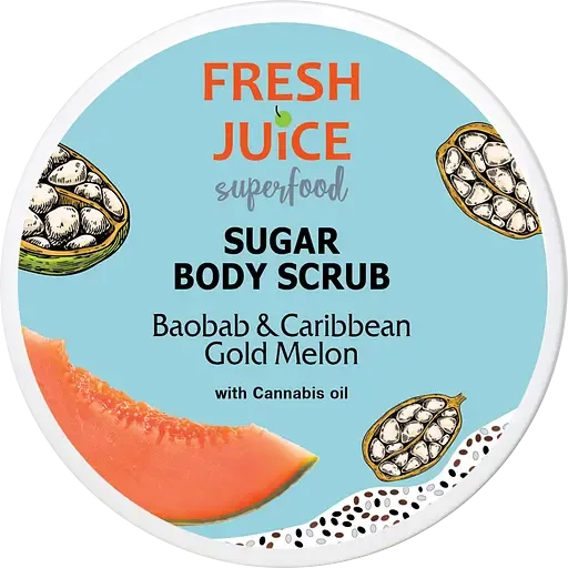 Цукровий скраб для тіла Fresh Juice Superfood Baobab & Caribbean Gold Melon 225 мл