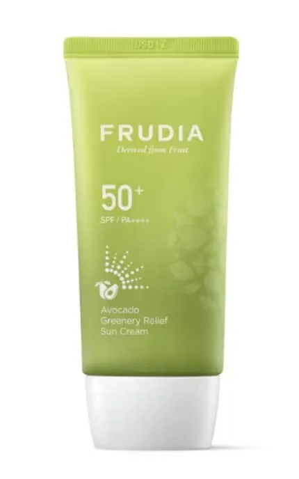 Зволожуючий захисний крем Frudia Sun Avocado Greenery Relief для чутливої шкіри SPF 50+ 50 г