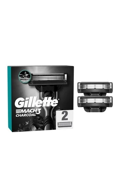 Змінні картриджі для гоління (леза) чоловічі Gillette Mach3 Charcoal, 2 шт
