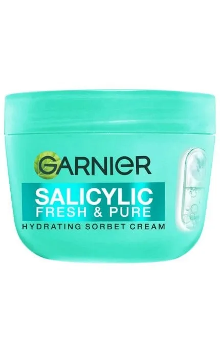 Зволожувальний крем-сорбет Garnier Salicylic Fresh & Matte Hydrating Sorbet Cream Із саліциловою кислотою для надання свіжості та матування шкіри обличчя 85 г