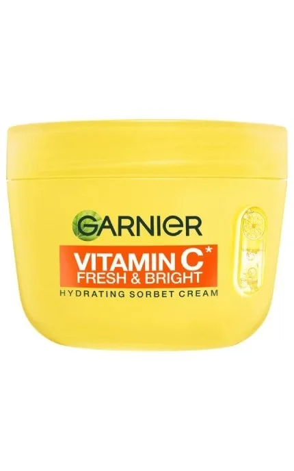 Зволожувальний крем-сорбет Garnier Vitamin C Fresh & Bright Hydrating Sorbet Cream З вітаміном С для надання свіжості та сяйва шкірі обличчя 85 г
