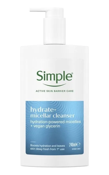 Зволожувальний міцелярний засіб для вмивання SIMPLE Hydrate+ Scope Активний Догляд 240 мл