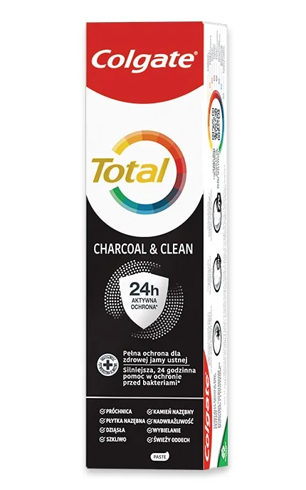 Зубна паста Colgate Total Charcoal антибактеріальна з активованим вугіллям 75 мл