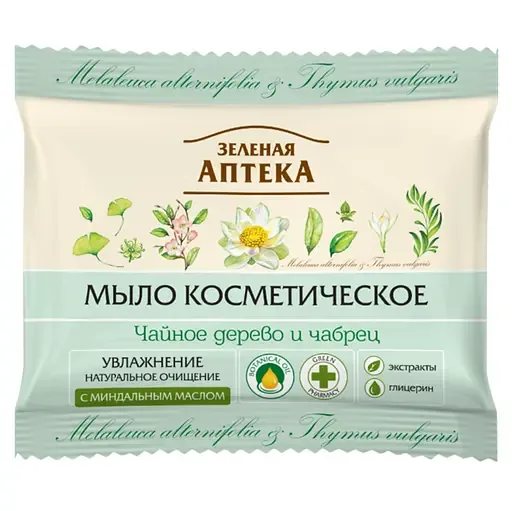 Мило косметичне Зелена Аптека Чайне дерево та чебрець, 75 г