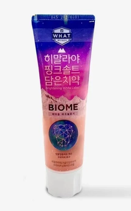 Зубна паста LG Perioe Biome Himalaya Pinksalt Brightening White Label з гімалайською рожевою сіллю освітлююча 100 г
