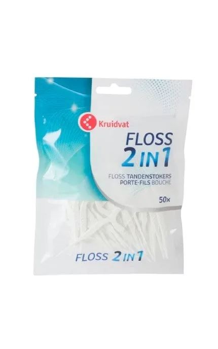 Зубна нитка-зубочистка Kruidvat Floss 2 in 1 50 шт