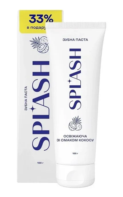 Зубна паста Splash Освіжаюча зі смаком кокосу 100 г