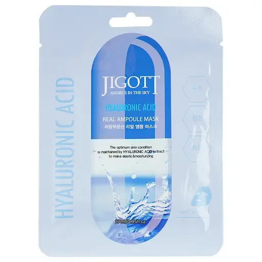 Маска для обличчя Jigott Hyaluronic Acid Real Ampoule Mask 27 мл