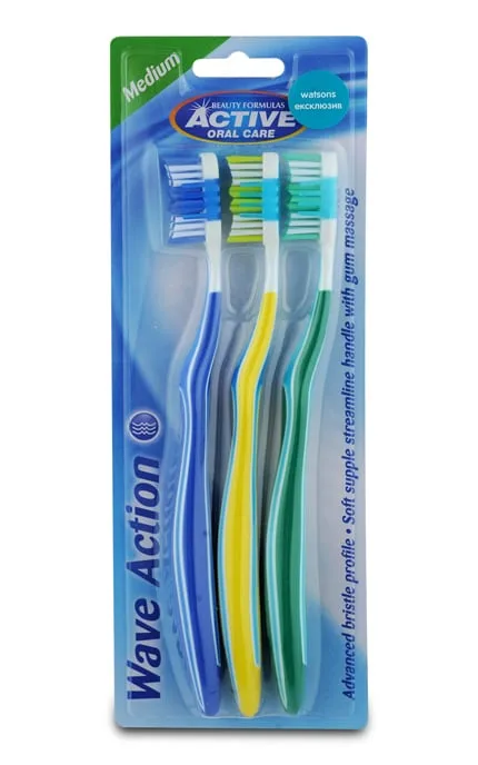 Зубні щітки Wave Action Medium 3 шт