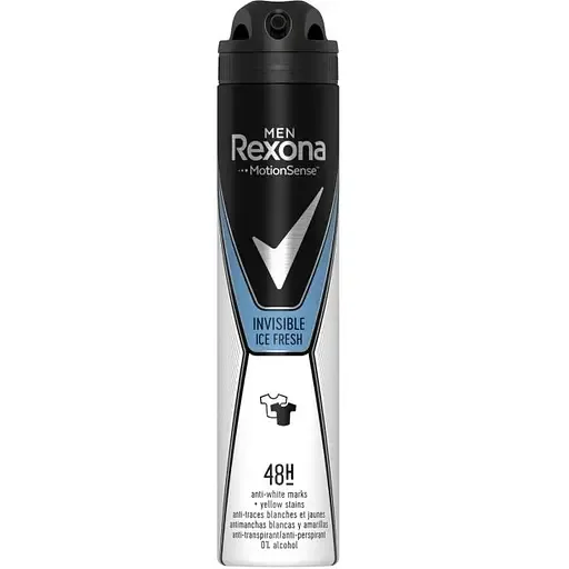 Антиперспірант аерозольний Rexona Men Invisible ice fresh Прозорий лід, 200 мл