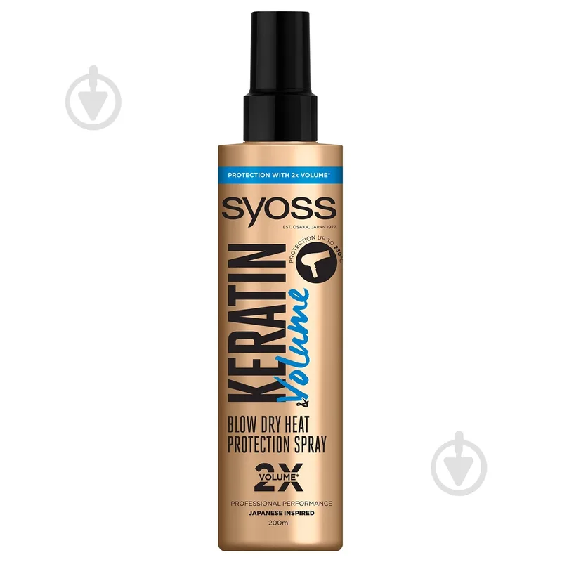 Спрей-термозахист SYOSS KERATIN & VOLUME захист при сушінні феном 200 мл