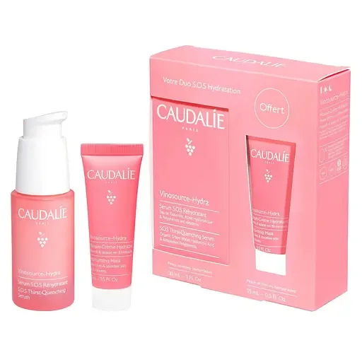 Набір Caudalie Vinosource-Hydra Set: Маска для обличчя та очей Vinosource S.O.S, інтенсивне зволоження, 15 мл + Зволожуюча сироватка Vinosource S.O.S, 30 мл (2836)