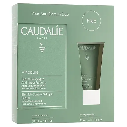 Набір Caudalie Vinopure Set: Сироватка Vinopure Контроль недосконалості 30 мл + Матуючий флюїд Vinopure Ідеальна шкіра 15 мл (2835)