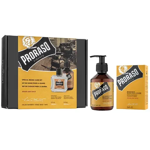 Набір для догляду за бородою Proraso Wood&Spices Шампунь 200 мл + Бальзам 100 мл