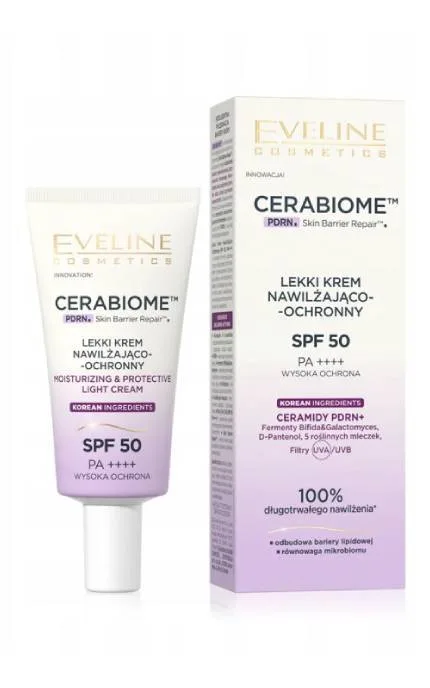 Крем для обличчя Eveline Cerabiome зволожувально-захисний SPF 50 PA++++ 30 мл