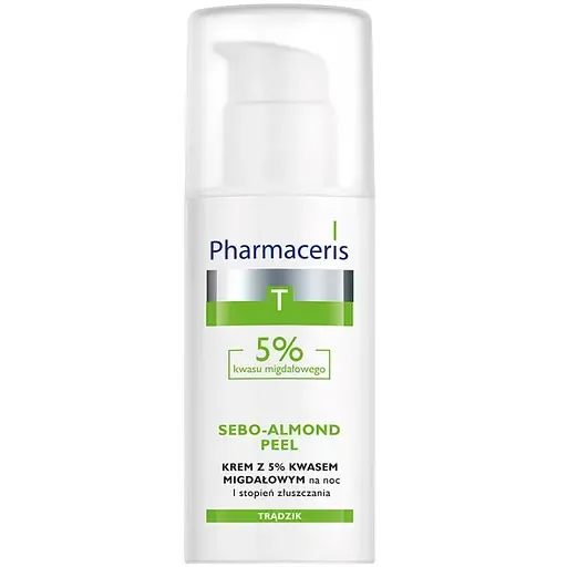 Нічний крем-пілінг для обличчя Pharmaceris T Sebo-Almond-Peel з 5% мигдальною кислотою, І степінь відлущування, 50 мл (E1427)