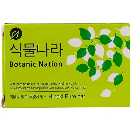 Мило для рук та тіла Lion Shingmulnara Botanic Nation Hinoki Pure Bar Soap з екстрактом кипарису 100 г