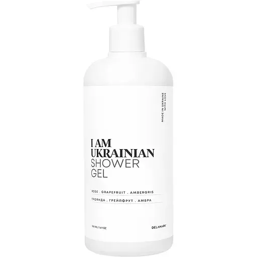 Гель для душу DeLaMark I am Ukrainian з ароматом троянди, грейпфруту та амбри 500 мл