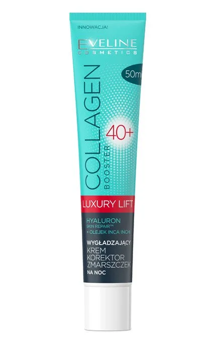 Крем для обличчя розгладжуючий нічний 40+ Eveline Cosmetics Collagen Booster 50 мл