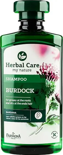 Шампунь для жирного волосся з сухими кінчиками Farmona Herbal Care Реп'яховий 330 мл