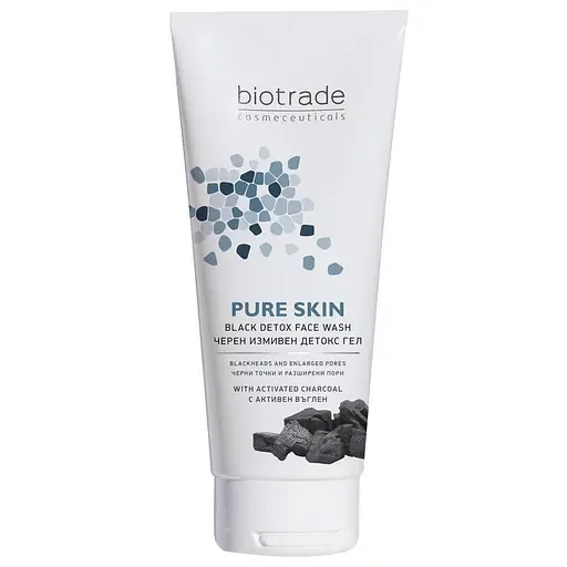 Ніжний гель для вмивання Biotrade Pure Skin з мікросферами активованого вугілля та молочною кислотою, 50 мл