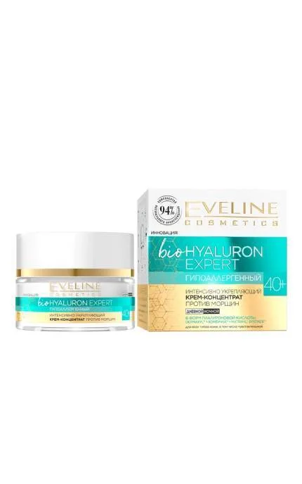 Крем-концентрат для обличчя Eveline Cosmetics Hyaluron Clinic Зміцнюючий проти зморшок 40+ 50 мл