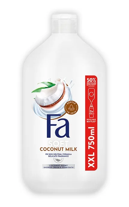 Крем-гель для душу та ванни Fa Coconut Milk з ароматом кокосового молочка 750 мл