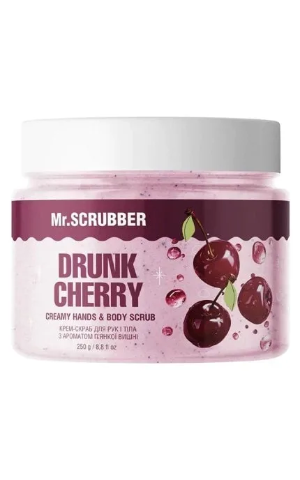 Крем-скраб для рук та тіла Mr.Scrubber Drunk Cherry з ароматом п'янкої вишні 250 г