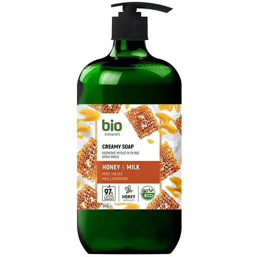 Крем-мило Bio Naturell Honey&Milk Creamy soap with Pump, 946 мл