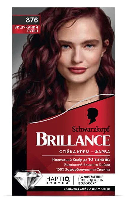 Інтенсивна крем-фарба для волосся Brillance, відтінок 876, Вишуканий Рубін, 160 мл
