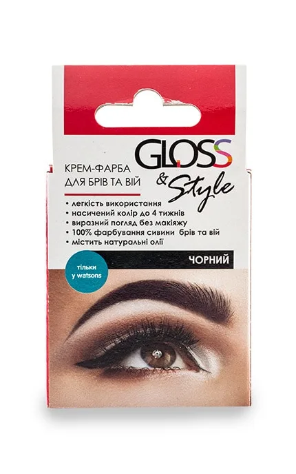 Крем-фарба для брів Gloss&Style чорна 10 г