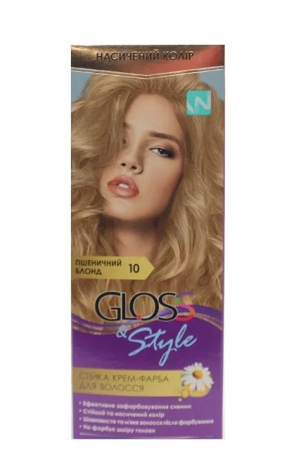Крем-фарба для волосся Gloss&Style 10 Пшеничний блонд 130 мл