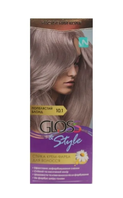 Крем-фарба для волосся Gloss&Style 10.1 Попелястий блонд 130 мл