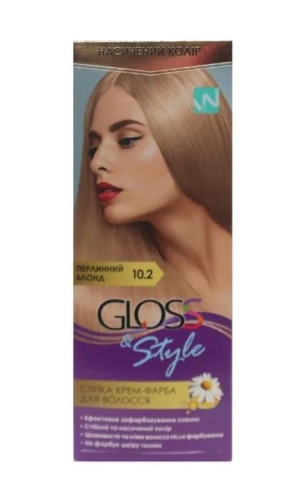 Крем-фарба для волосся Gloss&Style 10.2 Перлинний блонд 130 мл