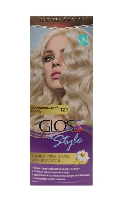 Крем-фарба для волосся Gloss&Style 12.1 Скандинавський блонд 130 мл