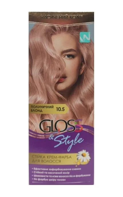 Крем-фарба для волосся Gloss&Style 10.5 Полуничний блонд 130 мл