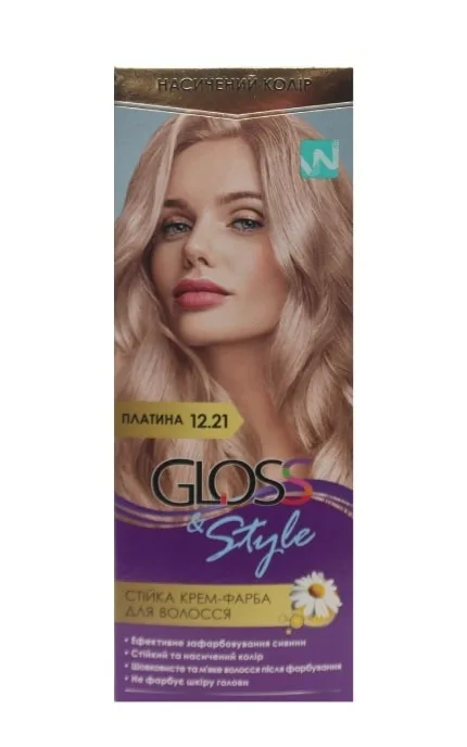 Крем-фарба для волосся Gloss&Style 12.21 Платина 130 мл